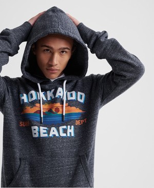 Superdry Japan Breakers Férfi Kapucnis Pulóver Sötétkék | XKDJW8276